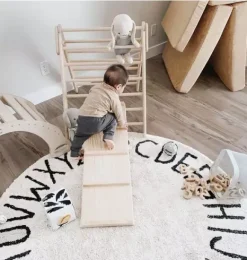 Janie and Jack Rugs-Washable Rug ABC - Black natural