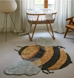 Janie and Jack Rugs-Washable Rug Bee multicolor