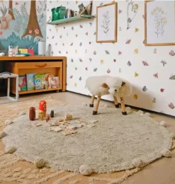 Janie and Jack Rugs-Washable Rug Bubbly olive