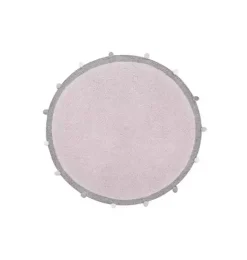 Janie and Jack Rugs-Washable Rug Bubbly Soft Pink - Grey rose