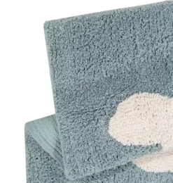 Janie and Jack Rugs-Washable Rug Clouds Blue vintage