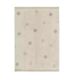 Janie and Jack Rugs-Washable Rug Hippy Dots Olive natural and olive