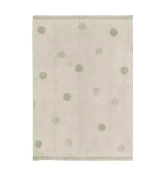 Janie and Jack Rugs-Washable Rug Hippy Dots Olive natural and olive