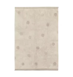 Janie and Jack Rugs-Washable Rug Hippy Dots Vintage Nude natural and rose