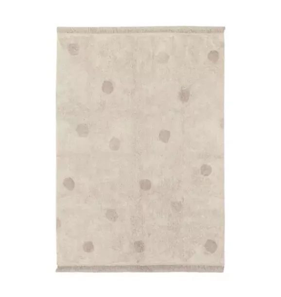 Janie and Jack Rugs-Washable Rug Hippy Dots Vintage Nude natural and rose