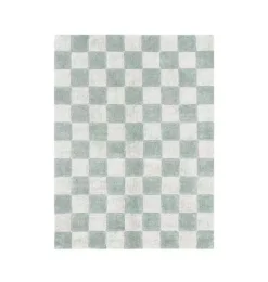 Janie and Jack Rugs-Washable Rug Kitchen Tiles Blue Sage natural and blue