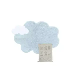 Janie and Jack Rugs-Washable Rug Mini Dream light blue