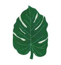 Janie and Jack Rugs-Washable Rug Monstera Leaf green