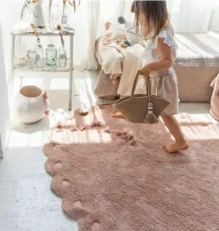 Janie and Jack Rugs-Washable Rug Pinecone Vintage Nude rose