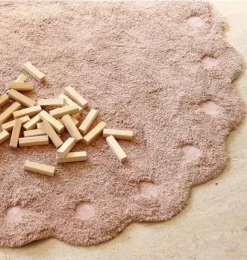 Janie and Jack Rugs-Washable Rug Pinecone Vintage Nude rose