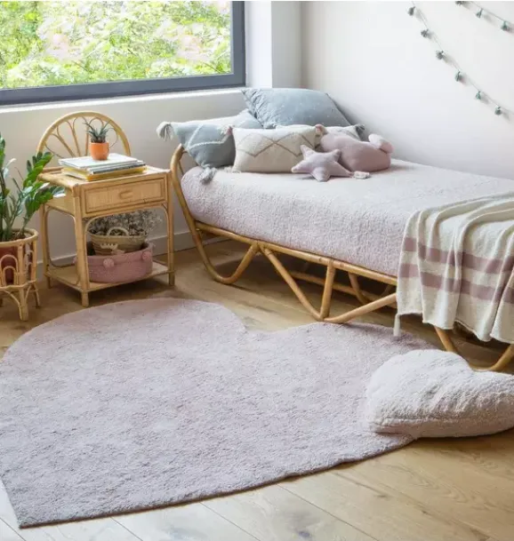 Janie and Jack Rugs-Washable Rug Puffy Love Nude vintage