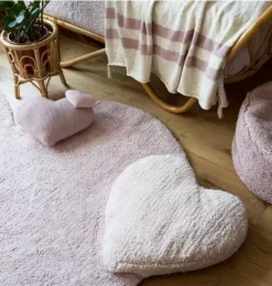 Janie and Jack Rugs-Washable Rug Puffy Love Nude vintage