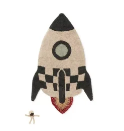 Janie and Jack Rugs-Washable Rug Rocket natural and black