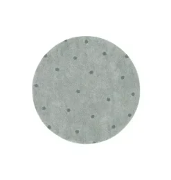 Janie and Jack Rugs-Washable Rug Round Dot Sage blue
