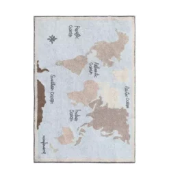 Janie and Jack Rugs-Washable Rug Vintage Map multicolor
