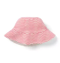 Janie and Jack Hats, Scarves, & Gloves|Accessories-Wavy Striped Bucket Hat pink palette stripe
