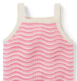 Janie and Jack Online Exclusives|One-pieces & Rompers-Wavy Striped Romper blooming pink stripe