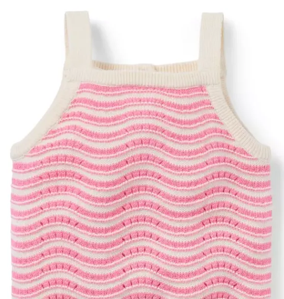 Janie and Jack Online Exclusives|One-pieces & Rompers-Wavy Striped Romper blooming pink stripe