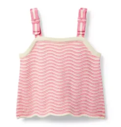 Janie and Jack Sweaters & Sweatshirts|Matching Sets-Wavy Striped Sweater Top pink palette stripe
