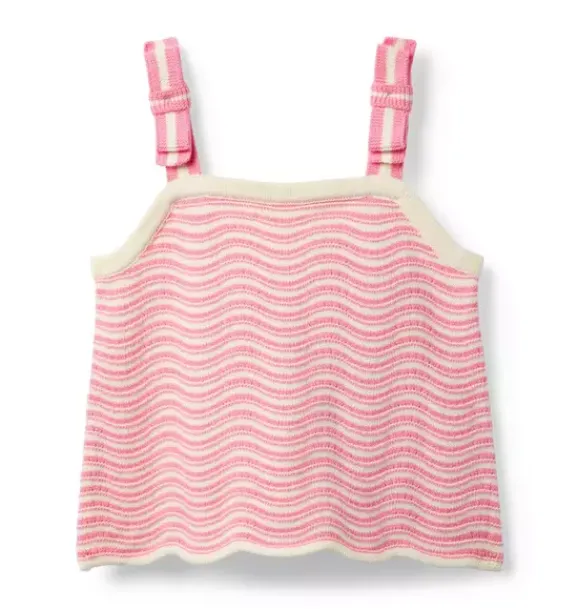 Janie and Jack Sweaters & Sweatshirts|Matching Sets-Wavy Striped Sweater Top pink palette stripe