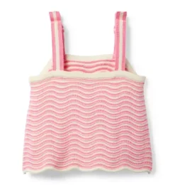 Janie and Jack Sweaters & Sweatshirts|Matching Sets-Wavy Striped Sweater Top pink palette stripe