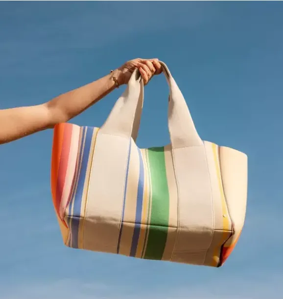 Janie and Jack Kids Accessories-Wellington Cabana Tote rainbow stripe