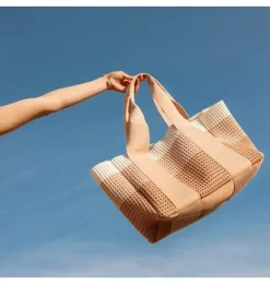 Janie and Jack Adult Accessories|Swim Outfits-Wellington Cabana Tote neutral stripe