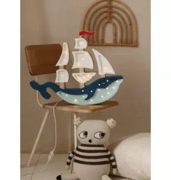 Janie and Jack Lighting-Whale Ship Lamp navy