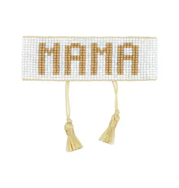 Janie and Jack Adult Accessories|Jewelry-& Gold MAMA Beaded Bracelet white