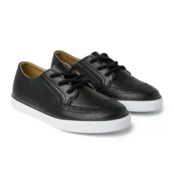 Janie and Jack Shoes-Wingtip Sneaker jj black
