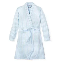 Janie and Jack Adult Pajamas|Petite Plume-Women's Robe light blue gingham