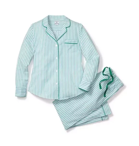 Janie and Jack Adult Pajamas|Petite Plume-Women's Pajama Set in emerald ticking