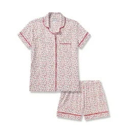 Janie and Jack Adult Pajamas|Petite Plume-Women's Pima Short Pajama Set in cherry orchard