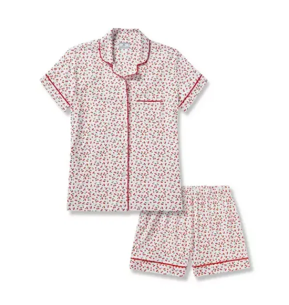 Janie and Jack Adult Pajamas|Petite Plume-Women's Pima Short Pajama Set in cherry orchard