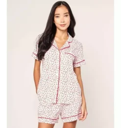 Janie and Jack Adult Pajamas|Petite Plume-Women's Pima Short Pajama Set in cherry orchard
