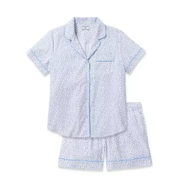 Janie and Jack Adult Pajamas|Petite Plume-Women's Short Sleeve Short Set in bluehearts