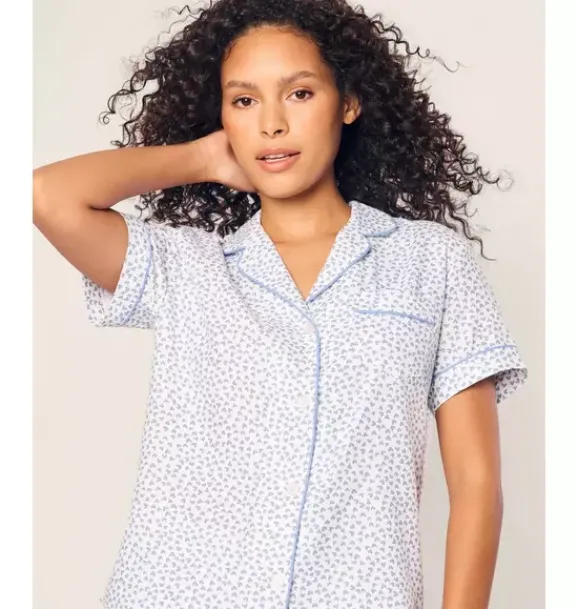 Janie and Jack Adult Pajamas|Petite Plume-Women's Short Sleeve Short Set in bluehearts