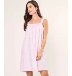 Janie and Jack Adult Pajamas|Petite Plume-Women's Twill Annabelle Nightgown in pink gingham
