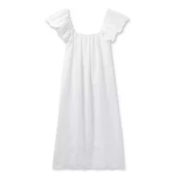 Janie and Jack Adult Pajamas|Petite Plume-Women's Twill Ava Nightgown in white