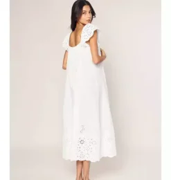 Janie and Jack Adult Pajamas|Petite Plume-Women's Twill Ava Nightgown in white