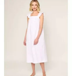 Janie and Jack Adult Pajamas|Petite Plume-Women's Twill Clara Nightgown in white