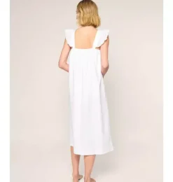 Janie and Jack Adult Pajamas|Petite Plume-Women's Twill Clara Nightgown in white