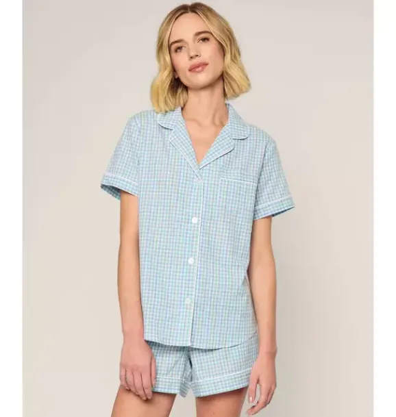 Janie and Jack Adult Pajamas|Petite Plume-Women's Twill Classic Short Set in spring gingham