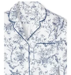Janie and Jack Adult Pajamas|Petite Plume-Women's Twill Nightshirt in blue timeless toile