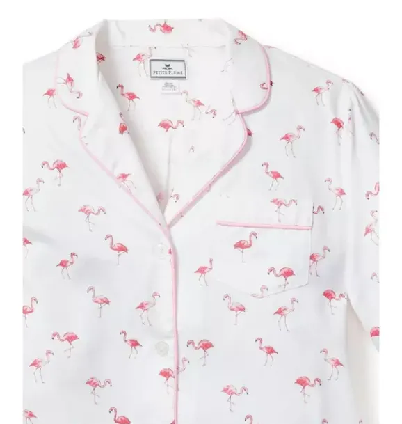 Janie and Jack Adult Pajamas|Petite Plume-Women's Twill Pajama Set in flamingos