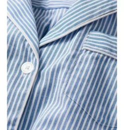 Janie and Jack Adult Pajamas|Petite Plume-Women's Twill Pajama Set in french blue seersucker