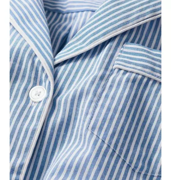 Janie and Jack Adult Pajamas|Petite Plume-Women's Twill Pajama Set in french blue seersucker