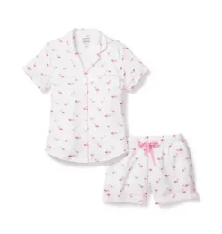 Janie and Jack Adult Pajamas|Petite Plume-Women's Twill Short Pajama Set in flamingos