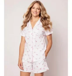 Janie and Jack Adult Pajamas|Petite Plume-Women's Twill Short Pajama Set in flamingos