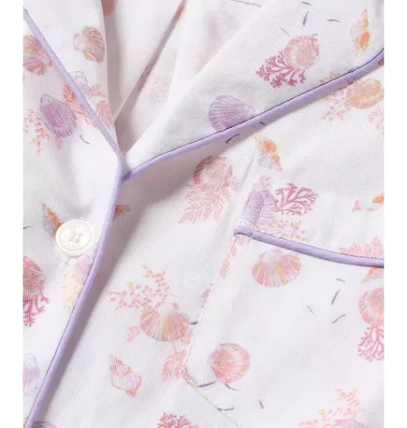 Janie and Jack Adult Pajamas|Petite Plume-Women's Twill Short Pajama Set in seashell splendor